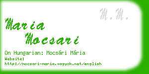 maria mocsari business card